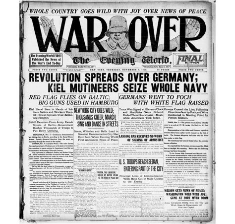 Headline From November 11th 1918 Historical Newspaper History Geek Vintage Newspaper