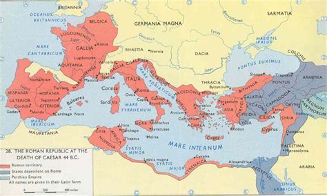 Map Of The Roman Republic In 44 BC Historyvault Ie