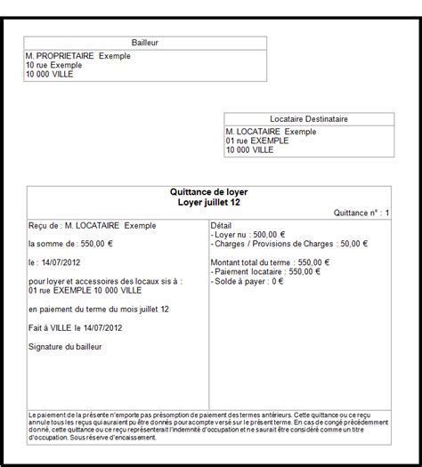 Modele de quittance de loyer excel  tout degorgement