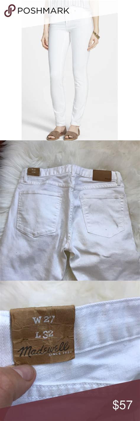 Madewell White Jeans Skinny Skinny Size 27 New Inseam 31 Rise 85 Waist