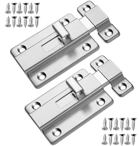 Buy Door Bolts 2 Pieces Stainless Steel Latch Sliding Door Lock