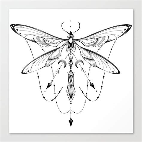 Dragonfly Geometry Canvas Print By Laure Olivesi Medium Dragonfly
