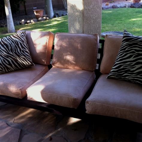 This means that time and time again, you'll have to push the cushions back in place in order to sit comfortably, and to keep your couch from looking sloppy. White Ikea couch turned into outdoor couch! RIT dye, some ...