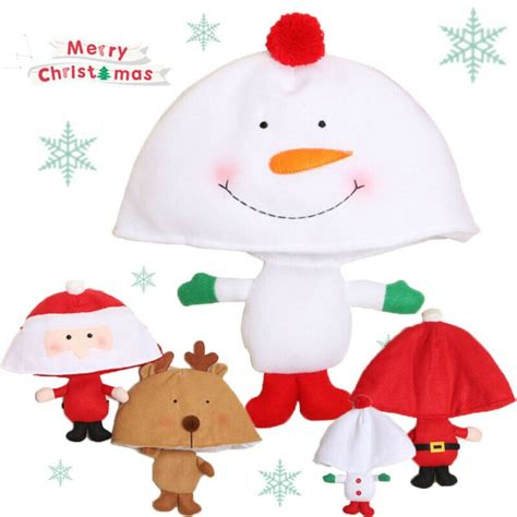1pc Creative Christmas Hat Elk Santa Snowman Pattern Cartoon Hats Funny
