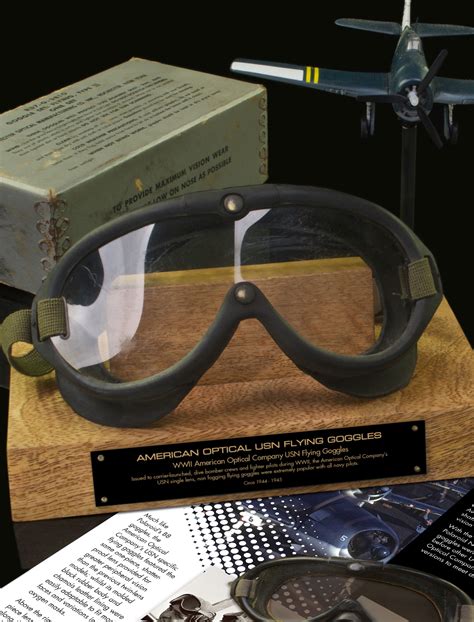 Vintage American Optical Company Usn Original Aviation Goggles Recovery Curios