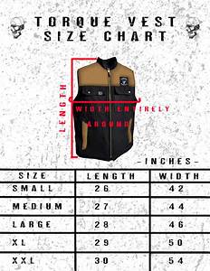 Vest Size Chart Torque Motorcycle Co