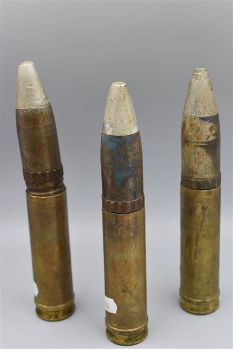 Three 30mm Inert Cannon Shells
