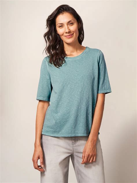 Annabel Tee In Mid Teal White Stuff