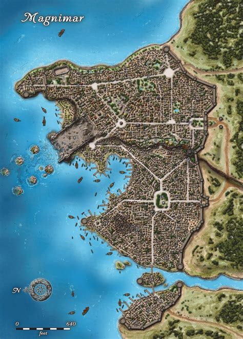 A City Map For Dandd Or Pathfinder Fantasy City Map Fantasy World Map