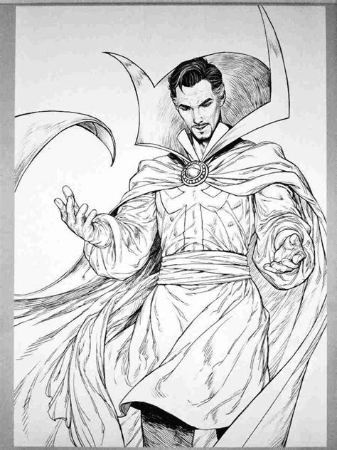 Drstrange With Cloak Of Levitation From Mcu Coloring Page Free