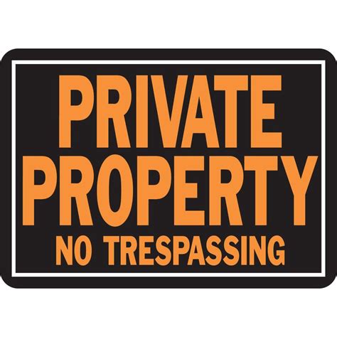 Hy Ko 10 In X 14 In Aluminum Private Property No Trespassing Sign 848