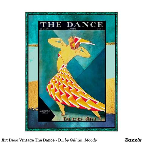 Art Deco Vintage The Dance Dancer Magazine Cover Poster Zazzle Art Deco Posters Art Deco