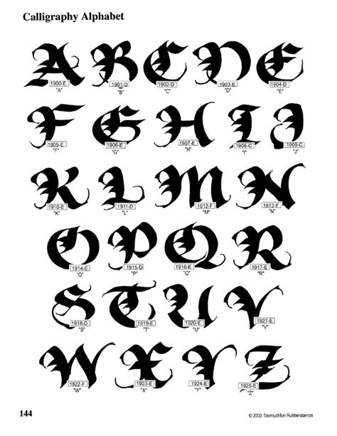 Calligraphy Alphabet Calligraphy Alphabet Guide