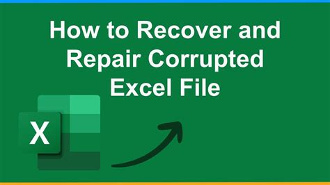 How To Recover And Repair Corrupted Excel File YouTube