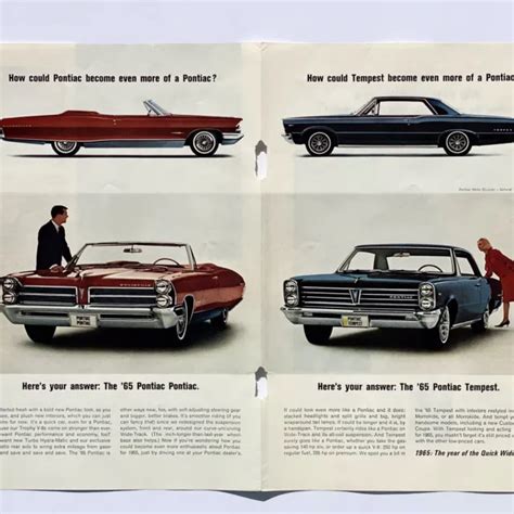 Vintage 1965 Pontiac Bonneville Tempest Original Magazine Car Color