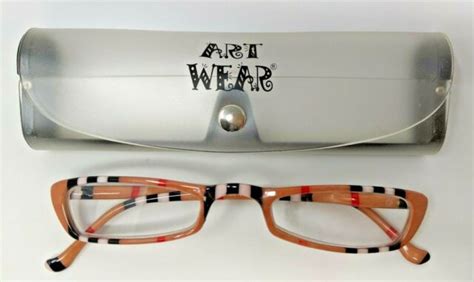 Art Wear Reading Eyeglasses Glasses Rg816 100 Peach Frames Stripes