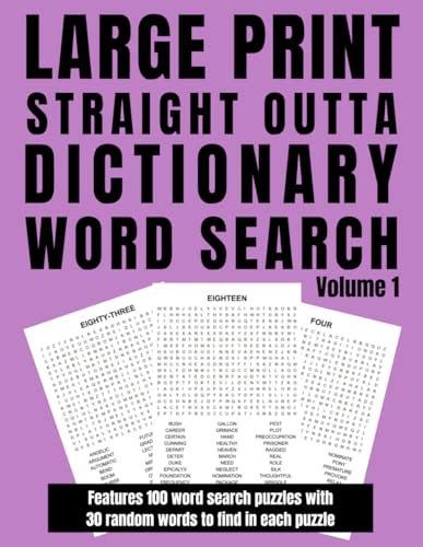 Large Print Straight Outta Dictionary Word Search Volume 1 3000 Words
