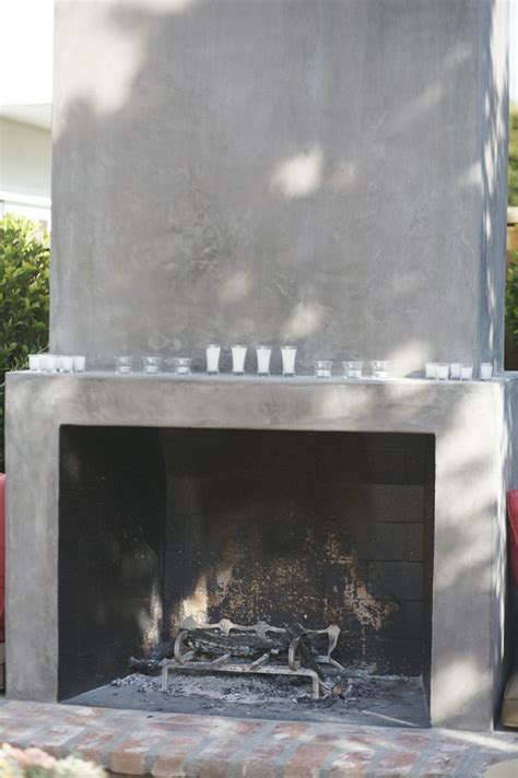 Smooth Stucco Fireplace Modern Outdoor Fireplace Outdoor Fireplace