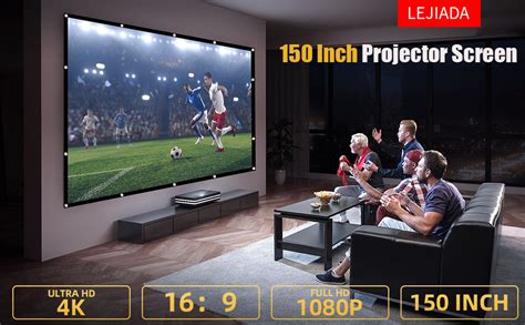 Video Projector Screen 150 Inch Portable Foldable Projection Screen 16