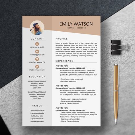 Creative Resume Templates Free Creative Resume Template With