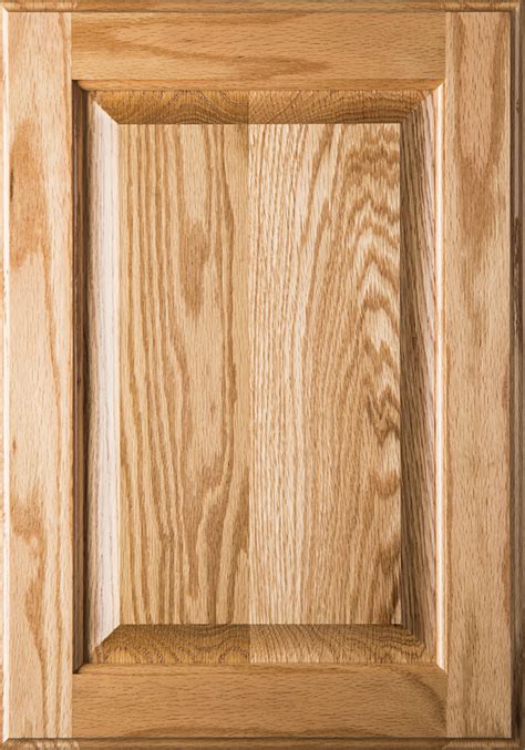 Square Red Oak Cabinet Doors Raised Panel With Clear Finish