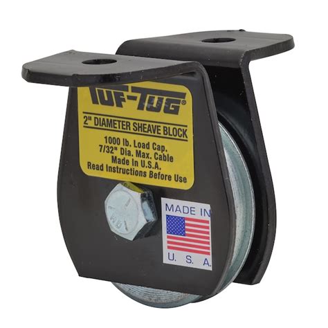 Tuf Tug 2 In Wire Rope Block Flat Mount 1000 Lb Capacity In The Pulleys Department At