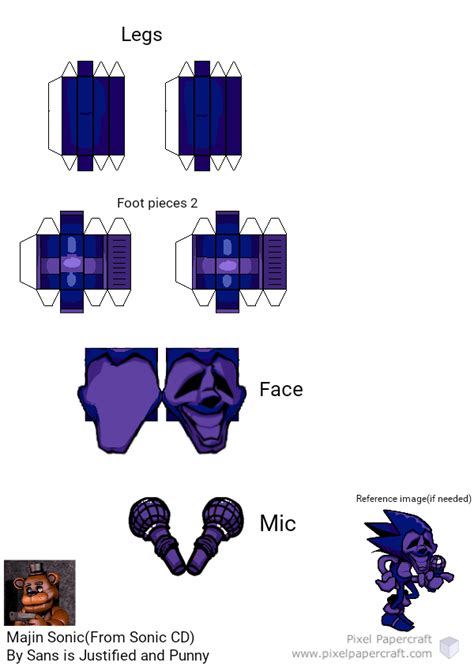 Pixel Papercraft Majin Sonic Sonic Cd