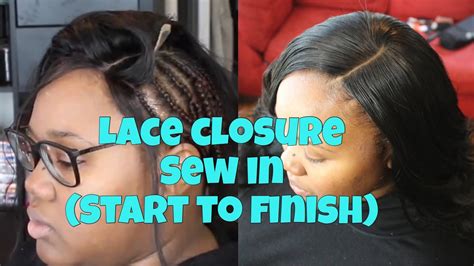Diy Lace Closure Full Sew In Start To Finish Youtube