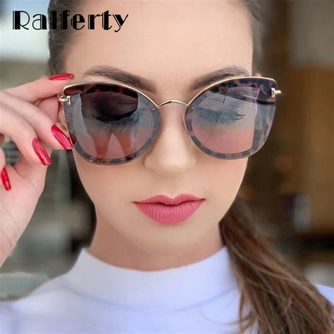 Ralferty Women S Sunglasses Cat Eye Zonnebril Dames Retro Shades For Women Sunglases Luxury Lady