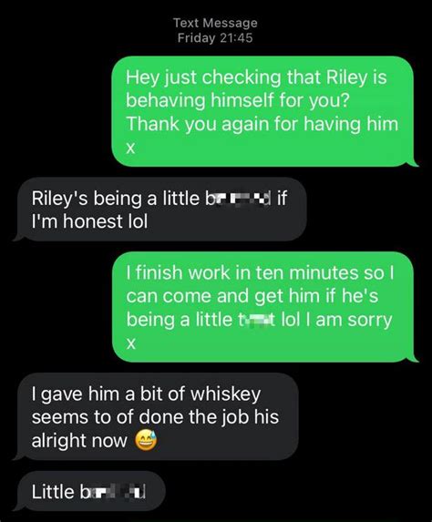 Text Mix Up Sees Sleepover Mum Told Her Son Was A B Until Whiskey