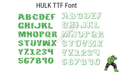 Incredible Hulk Ttf Font Cricut Hulk Inspired Font Digital Etsy