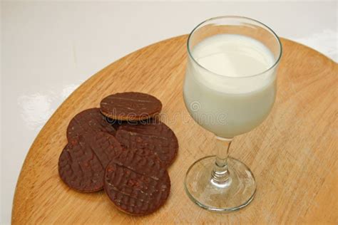 Milk And Biscuits Stock Photo Image Of Beverage Board 11583804