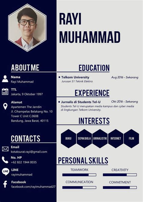 Silahkan download contoh daftar riwayat hidup berikut ini: Contoh CV Magang Mahasiswa di 2020 | Creative cv template ...