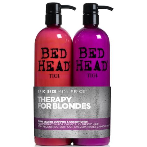 Tigi Bed Head Dumb Blonde Repair Shampoo And Reconstructor For Coloured