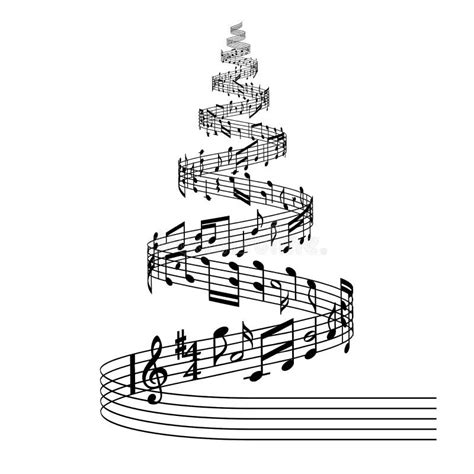 Christmas Tree From Music Notes Stock Vector Illustration Of Shape