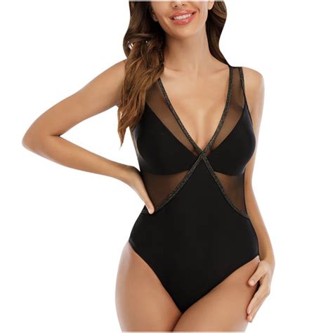 Sheer Mesh One Piece Tankini Bathing Suits Womens Summer Sexy See