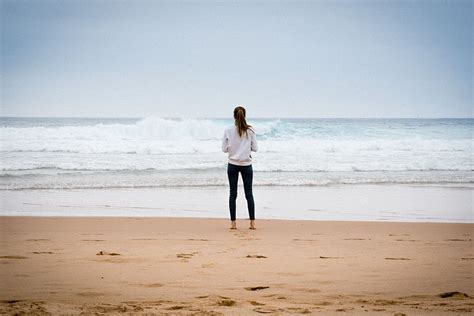 Hd Wallpaper Woman Standing Near Seashore During Daytime Woman Standing On Sand Near Beach