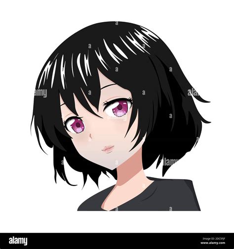 Vector Cartoon Characters Anime Girl In Japanese Anime Style Drawn