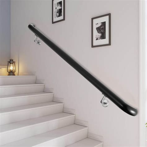 Vevor Aluminum Indoor Handrail For Stairs 3ft Length Black Wall Mounted