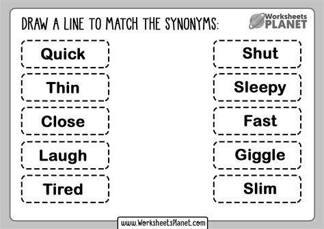 Synonyms Worksheets | Learning use of Synonyms