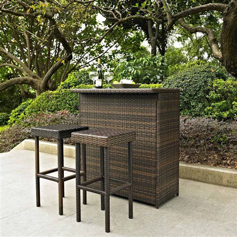 Buy Crosley Furniture Palm Harbor 3 Piece Outdoor Wicker Bar Set At