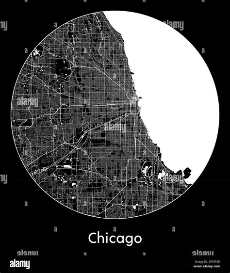 City Map Chicago United States North America Vector Illustration Stock