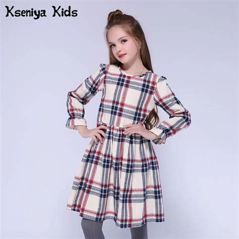 Kseniya Kids Children Girls Dresses Long Sleeve Winter Cotton Thick