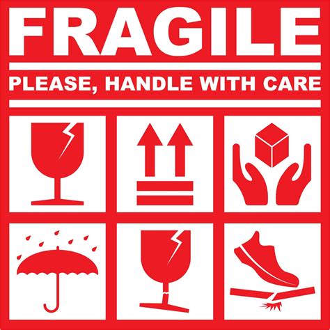 Free Printable 12 Sheet Fragile Stickers
