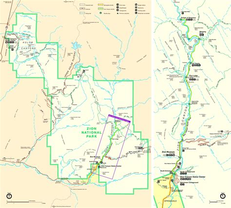 Zion National Park Map High Resolution Map Art Of Zion National Park