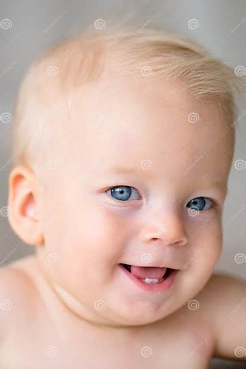 Baby Boy With Blue Eyes Stock Photo Image Of Blue Happiness 84581444