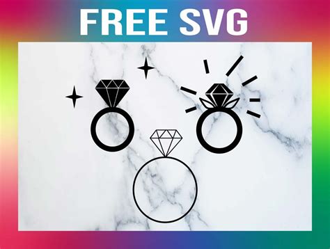 3 Free Diamond Wedding Ring SVGs