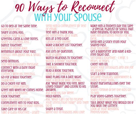 90 Ways To Reconnect With Your Husband Free Printable Feels Like Home™
