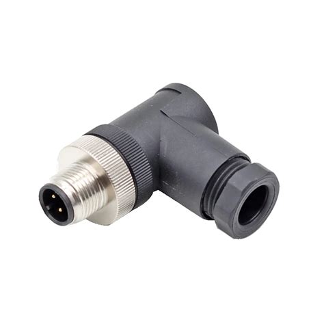M12 3 Pin 4 Pin Right Angle 90 Degree Field Wireable Male Connector
