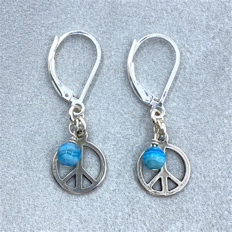 Peace Sign Earrings Re94 Delicate Designs
